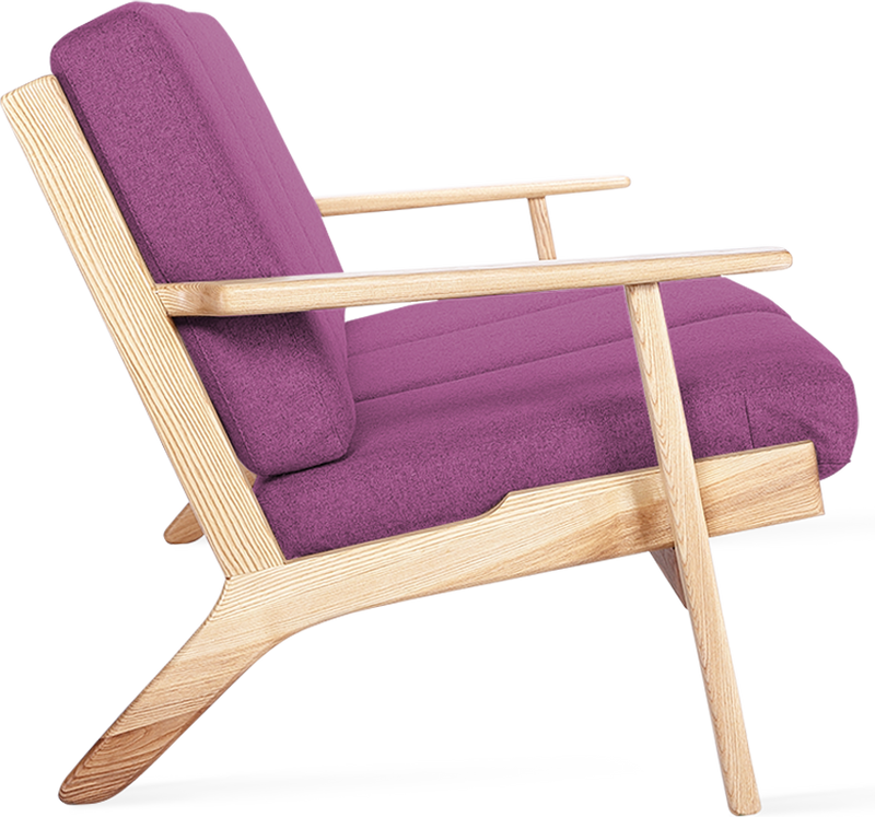 GE 290 Plank 3 Seater Sofa Ash Wood / Purple