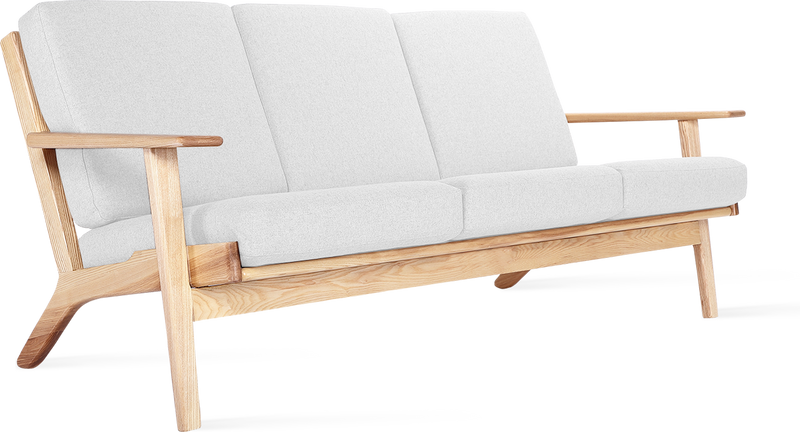 GE 290 planke 3 seters sofa Ash Wood / White