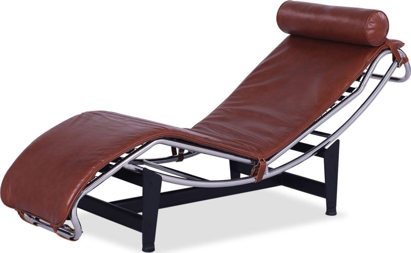 LC4 Style Chaise Longue Premium Leather / Tan