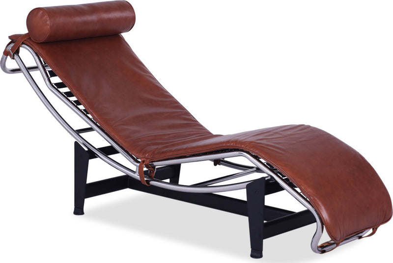 LC4 Style Chaise Longue Premium Leather / Tan