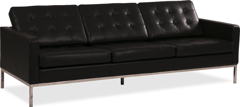 Knoll 3 Seater Sofa Premium Leather / Black