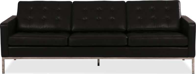 Knoll 3 Seater Sofa Premium Leather / Black