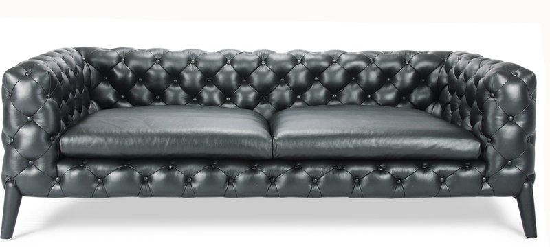 Windsor 3 -Sitzer -Sofa Premium Leather / Black